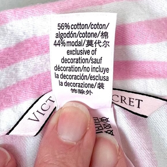 Victorias Secret Pink & White Striped Button-Up Long Sleeve Nightshirt Size S - Picture 4 of 13